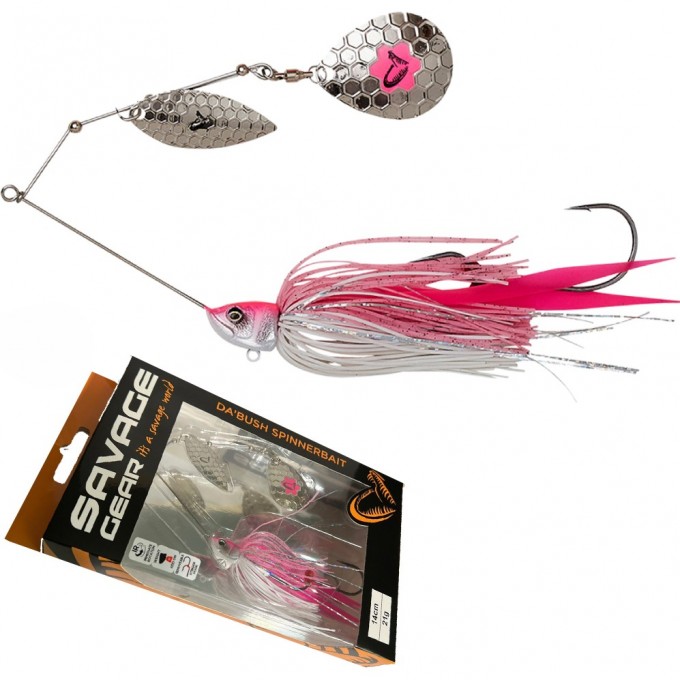 Блесна SAVAGE GEAR Da'Bush Spinnerbait 14см 21г Sinking Pink Silver 72608 Блесна SAVAGE GEAR Da'Bush Spinnerbait 14см 21г Sinking Pink Silver 72608