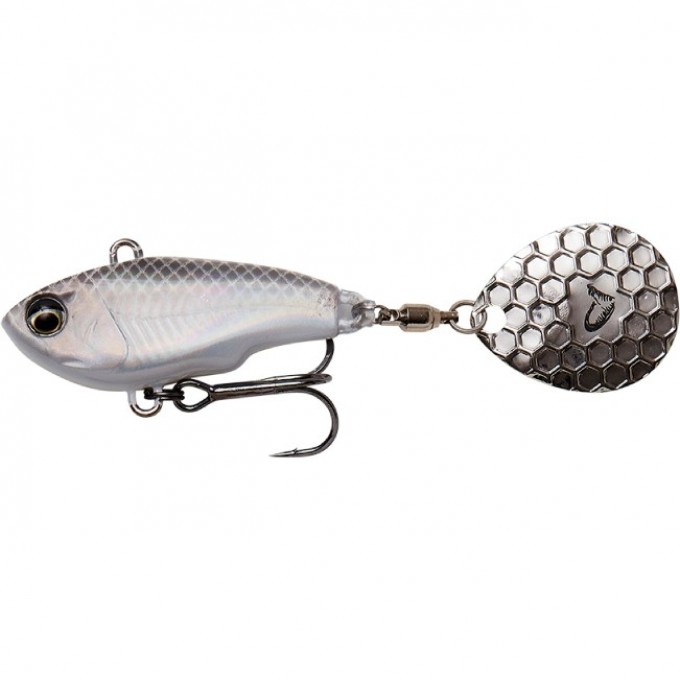 Блесна SAVAGE GEAR Fat Tail Spin 6.5cm 16g S White Silver 71763 Блесна SAVAGE GEAR Fat Tail Spin 6.5cm 16g S White Silver 71763