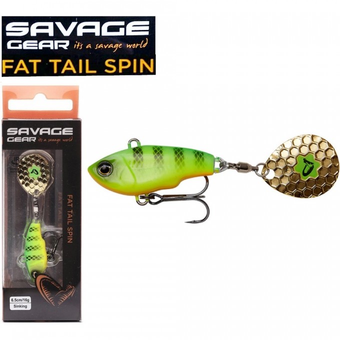 Блесна SAVAGE GEAR Fat Tail Spin 6.5cm 16g Sinking Firetiger 71765 Блесна SAVAGE GEAR Fat Tail Spin 6.5cm 16g Sinking Firetiger 71765