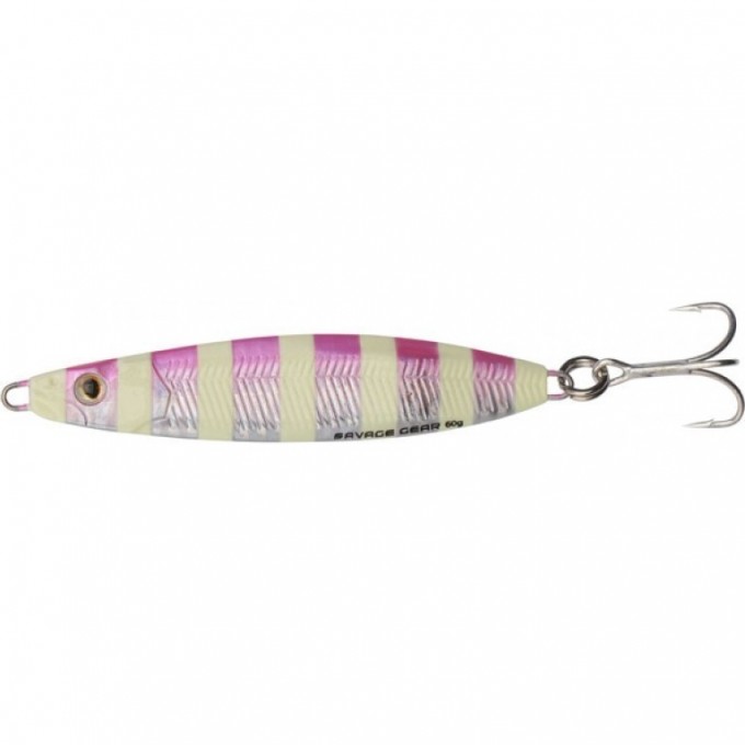 Пилькер SAVAGE GEAR Psycho Sprat 45g 03-Pink Glow Zebra 57519 Пилькер SAVAGE GEAR Psycho Sprat 45g 03-Pink Glow Zebra 57519