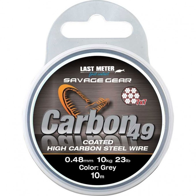 Поводковый материал SAVAGE GEAR Carbon49 0.70mm 23kg 50lb Coated Grey 10m 54897 Поводковый материал SAVAGE GEAR Carbon49 0.70mm 23kg 50lb Coated Grey 10m 54897