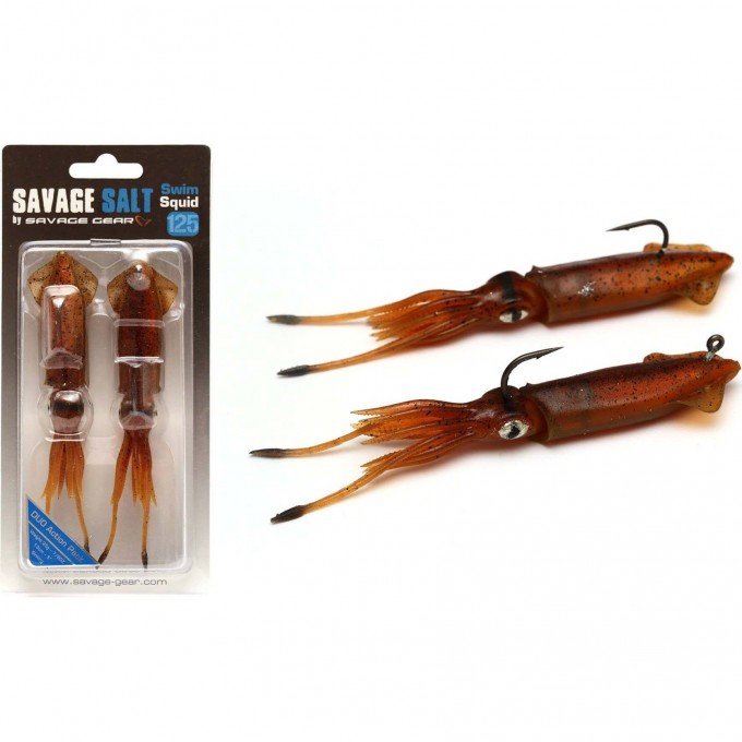 Приманка SAVAGE GEAR 3D TPE Swim Squid 125mm 25g Brown UV 2pcs 62432 Приманка SAVAGE GEAR 3D TPE Swim Squid 125mm 25g Brown UV 2pcs 62432