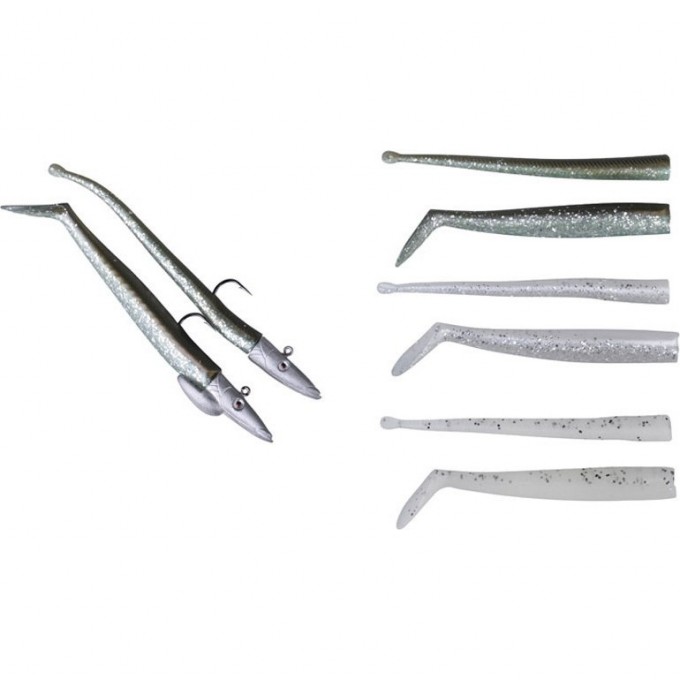 Приманка SAVAGE GEAR Mini sandeel Kit 10pcs (1+1+4+4) Pearl silver 50349 Приманка SAVAGE GEAR Mini sandeel Kit 10pcs (1+1+4+4) Pearl silver 50349