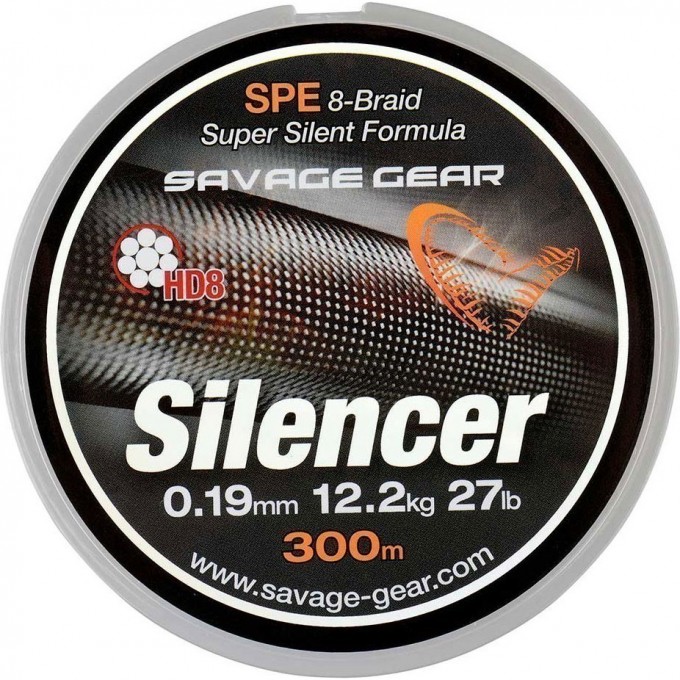 Шнур SAVAGE GEAR HD8 Silencer Braid 300m 0.19mm 27lbs 12.2kg Green 54816 Шнур SAVAGE GEAR HD8 Silencer Braid 300m 0.19mm 27lbs 12.2kg Green 54816