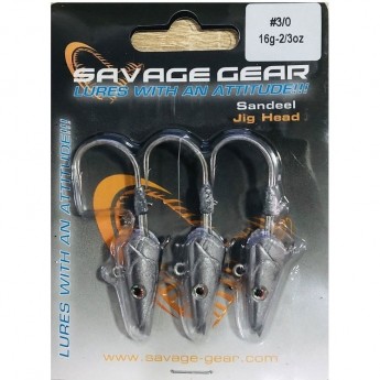 Воблер SAVAGE GEAR Sandeel Jigg Head 16g 3/0 - 3pcs Воблер SAVAGE GEAR Sandeel Jigg Head 16g 3/0 - 3pcs